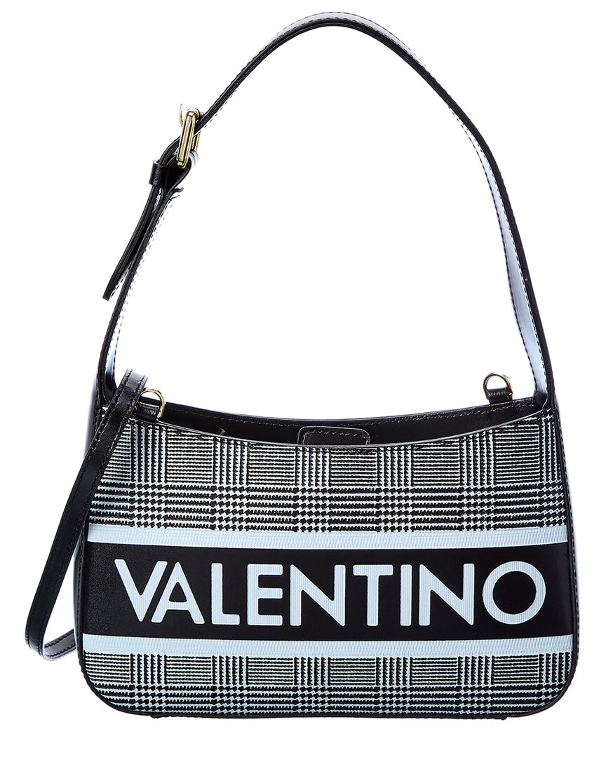 Valentino By Mario Valentino Kai Prince Of Wales Leather Crossbody In Black