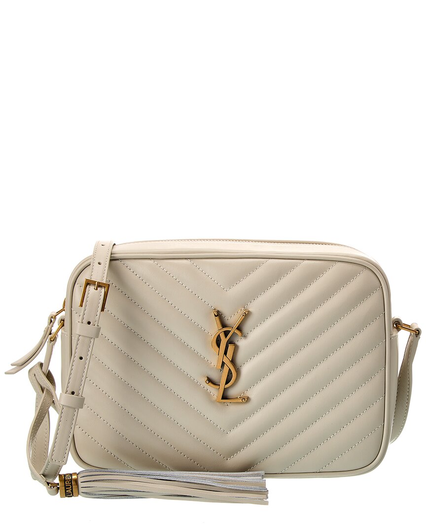 SAINT LAURENT Camera bag Woman lou Camera Bag in Icy White leather