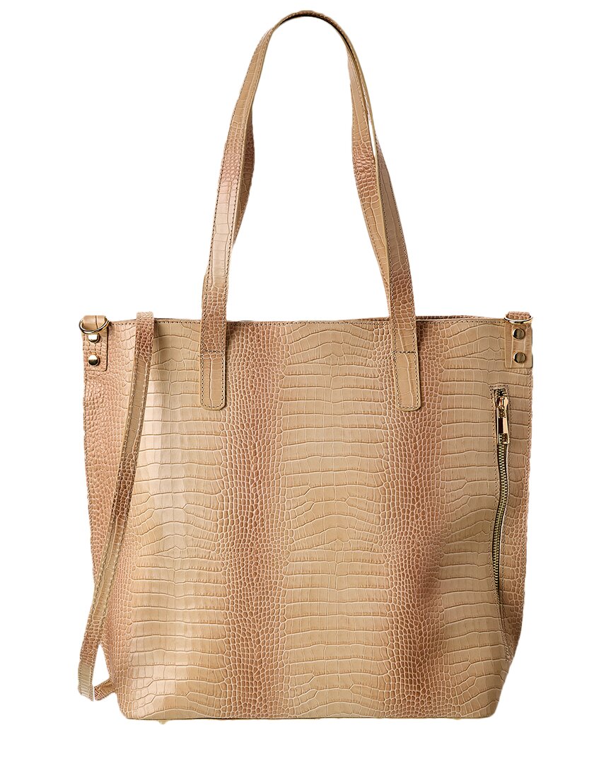 Italian Leather Croc-embossed Shoulder Bag