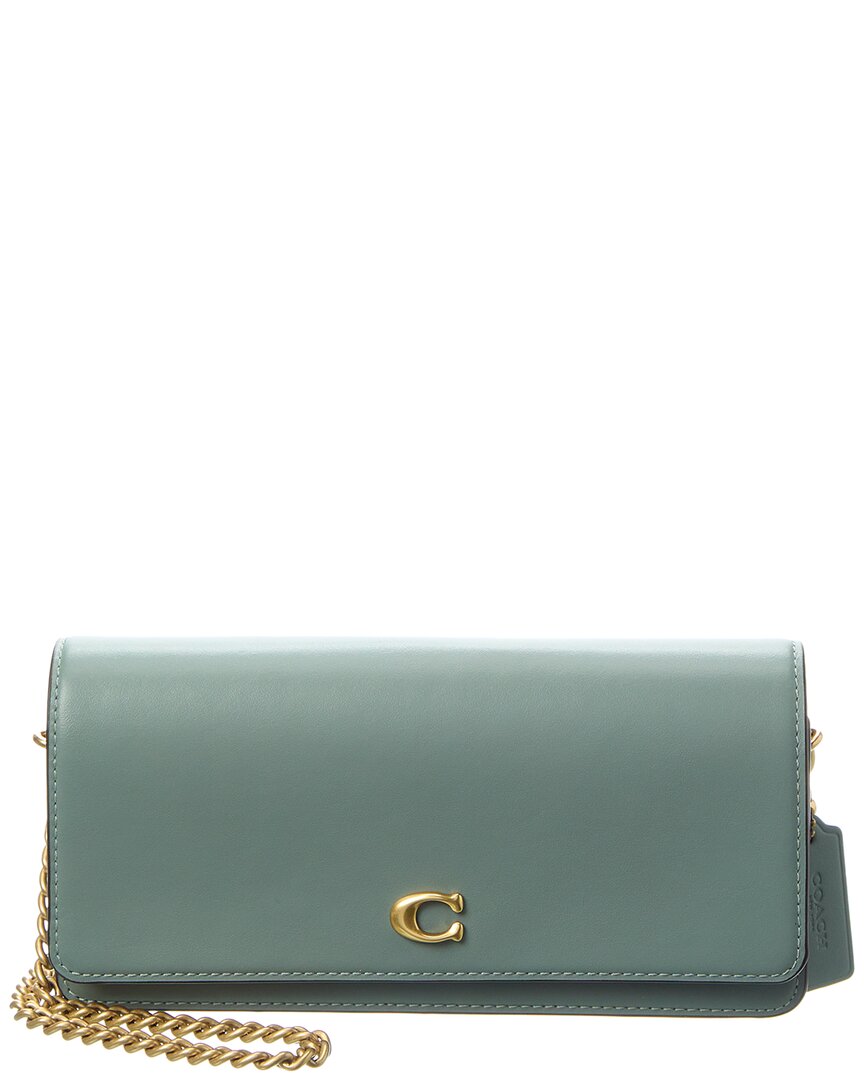 Coach Evie Leather Long Wallet With Chain