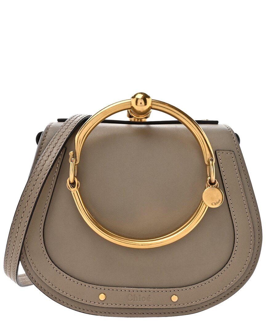 Chloé Grey Leather Nile Bracelet Bag Small (authentic Pre-loved)