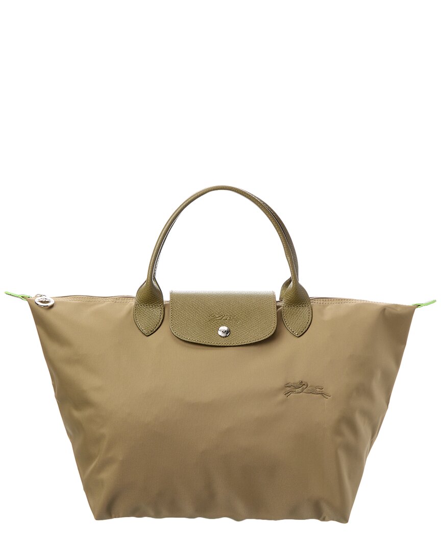 Longchamp Le Pliage Green Medium Canvas Handbag
