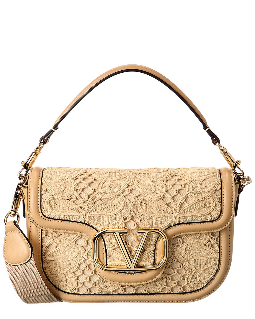 Valentino Garavani Valentino Vlogo Canvas & Leather Shoulder Bag