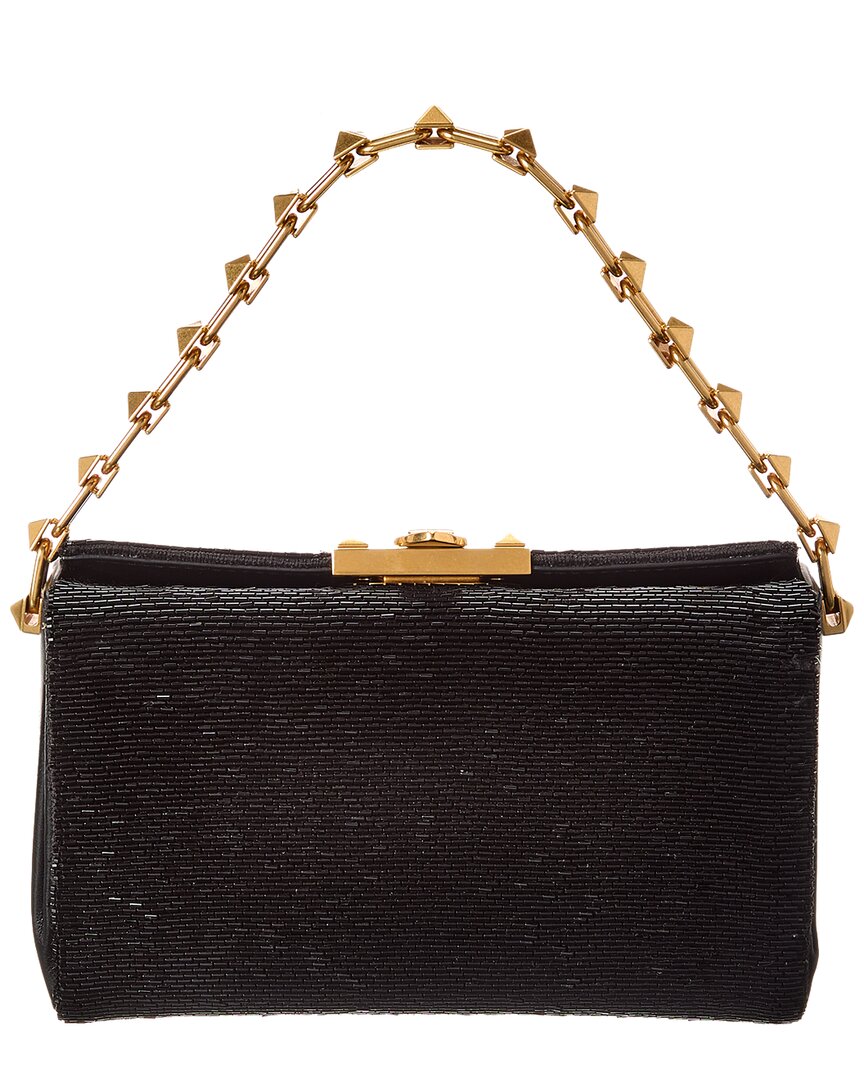 Valentino Garavani Valentino Rockstud Beaded Leather Clutch