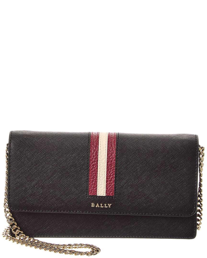 Bally Sadelle Leather Shoulder Bag In Black