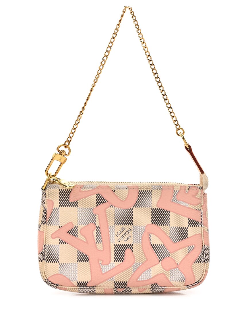 Pre-owned Louis Vuitton Pomme D'amour Damier Azur Coated Canvas Mini Pochette Mini Pomme D'amour (authentic P