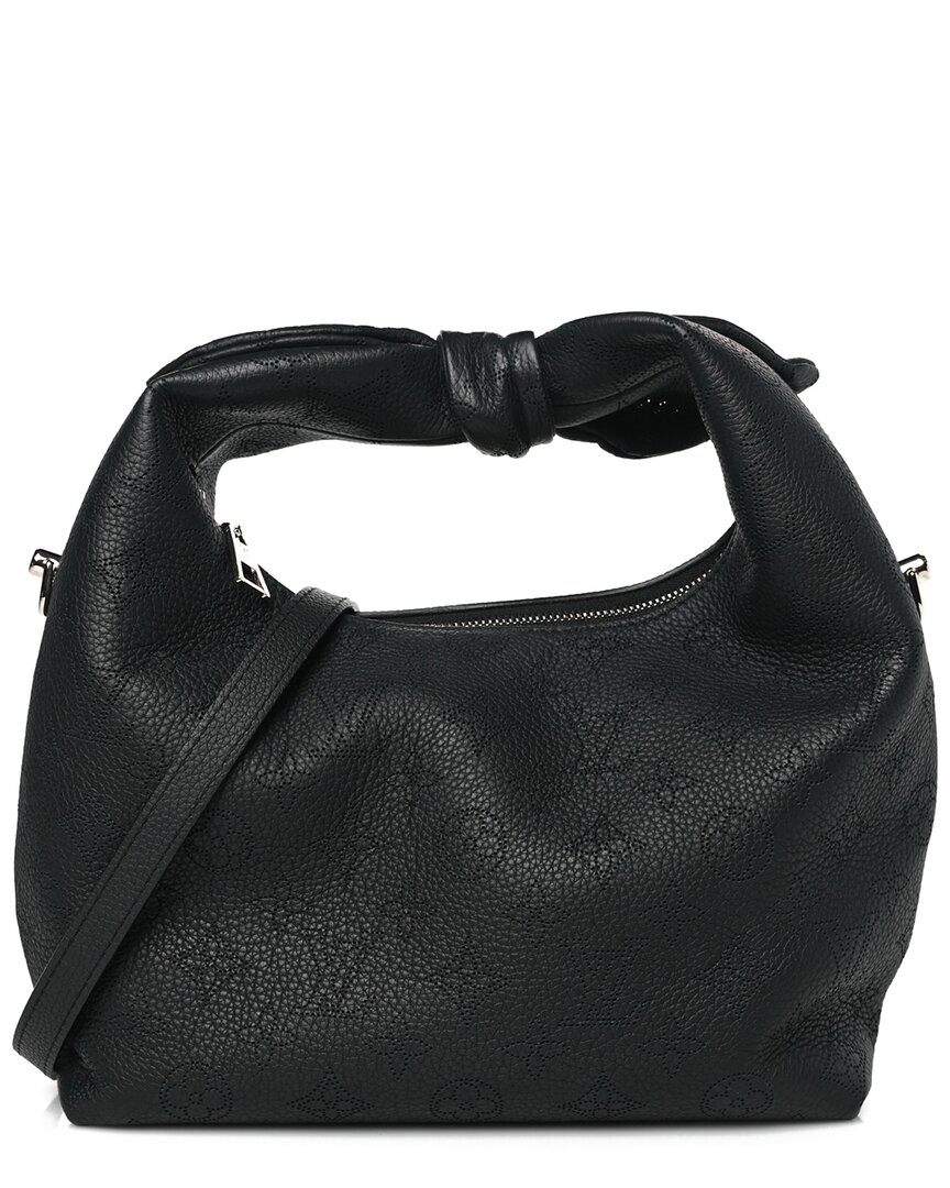 Pre-owned Louis Vuitton Black Mahina Coated Canvas Why Knot Pm (authentic Pre-loved)