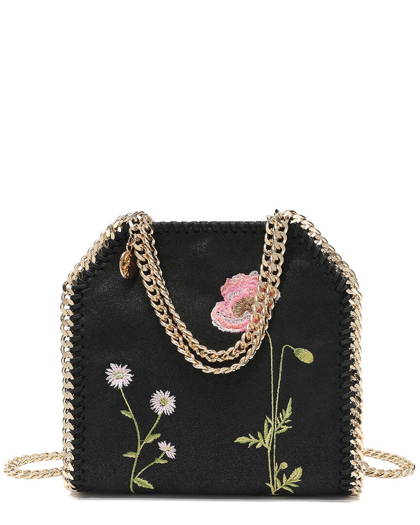 Tiffany & Fred Paris Blossom Embroidered Leather Chain Shoulder Bag