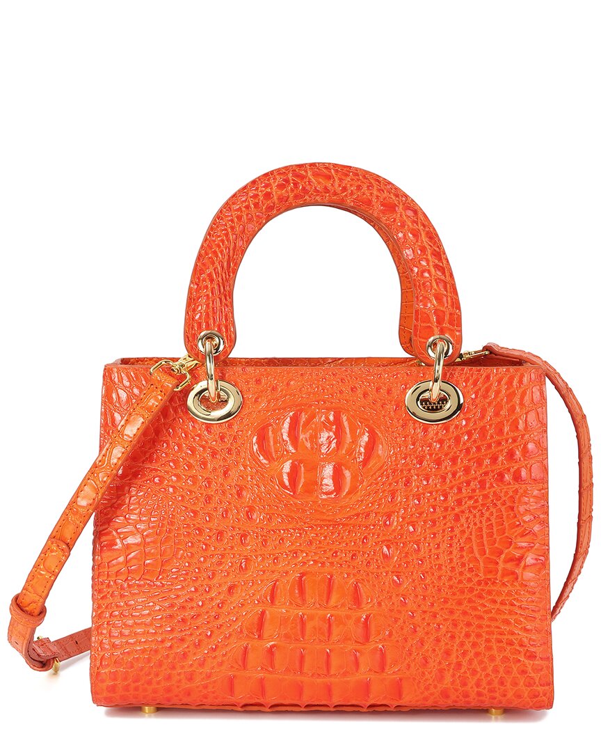 Tiffany & Fred Paris Alligator-embossed Leather Satchel