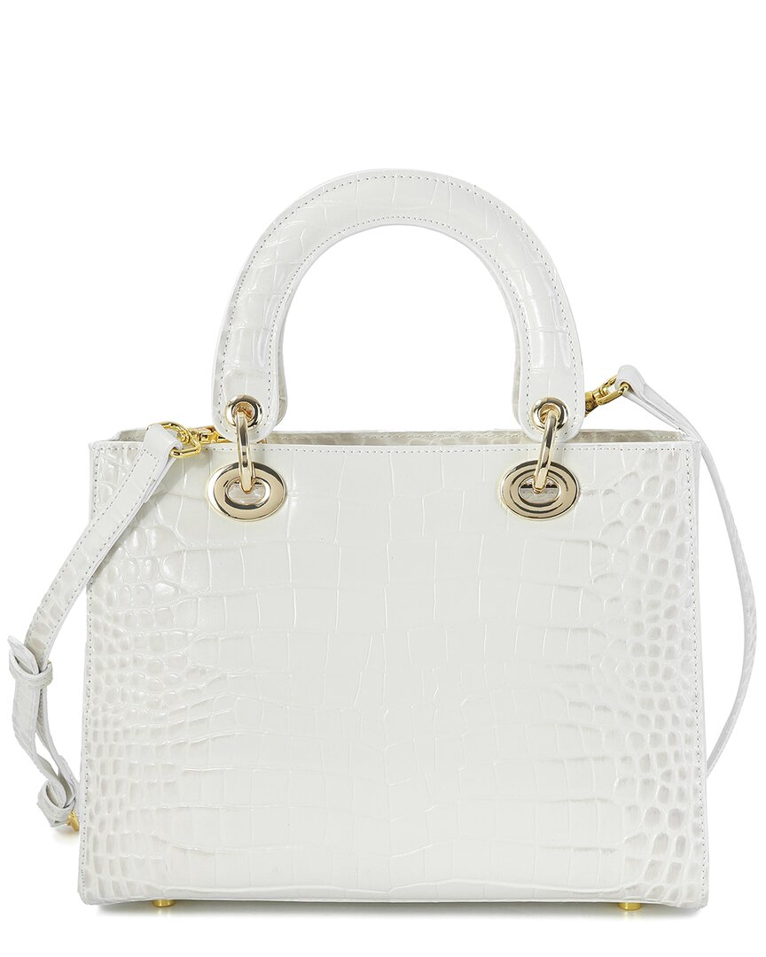 Tiffany & Fred Paris Alligator-embossed Leather Satchel