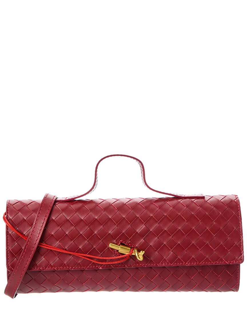 Isabella Rosetti Faye Hand-woven Leather Clutch