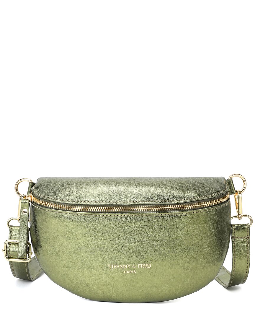 Tiffany & Fred Paris Soft Leather Fanny-pack In Green
