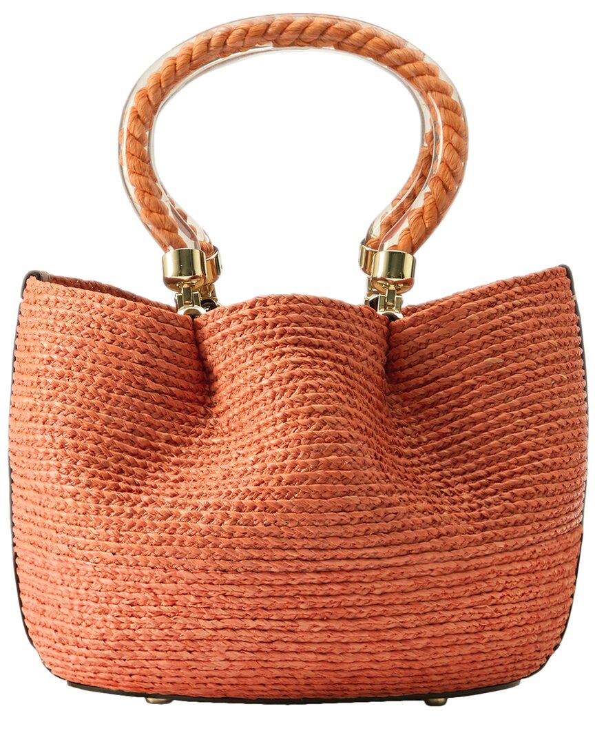 Helen Kaminski Camelia Raffia & Leather Basket Tote