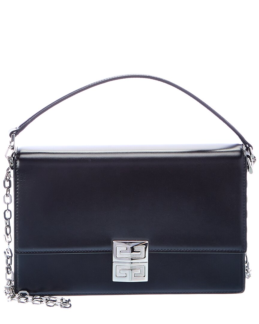 Givenchy 4g Medium Leather Shoulder Bag In Black