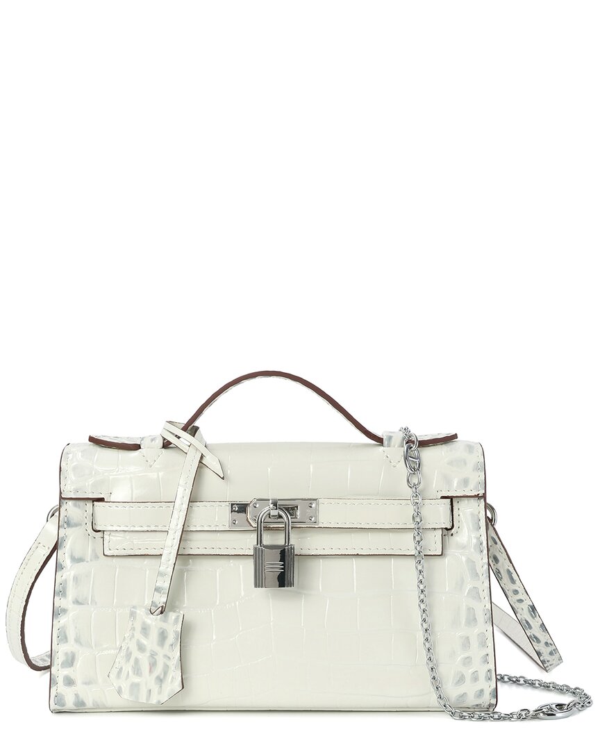 Tiffany & Fred Paris Croco-embossed Top-handle Crossbody