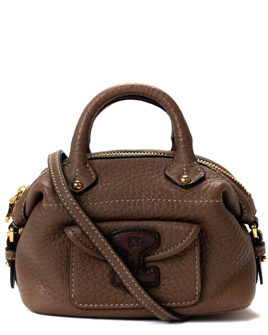 Loewe Brown Leather 2way Micro Mini Handbag (authentic Pre-loved)