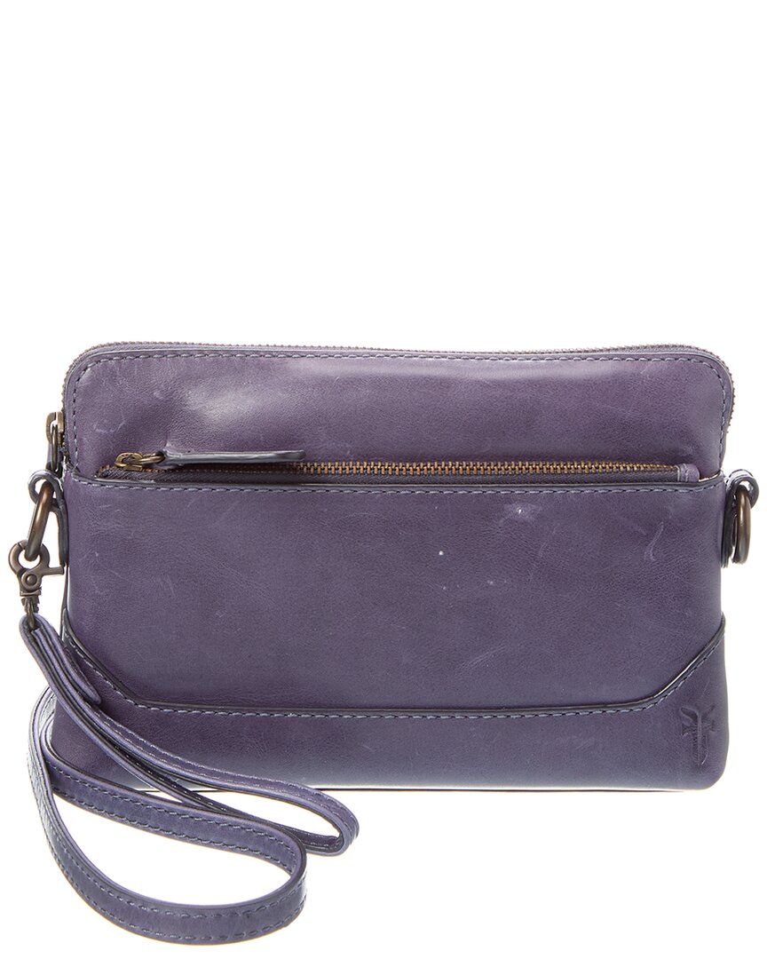 Frye Melissa Leather Crossbody Wristlet In Purple