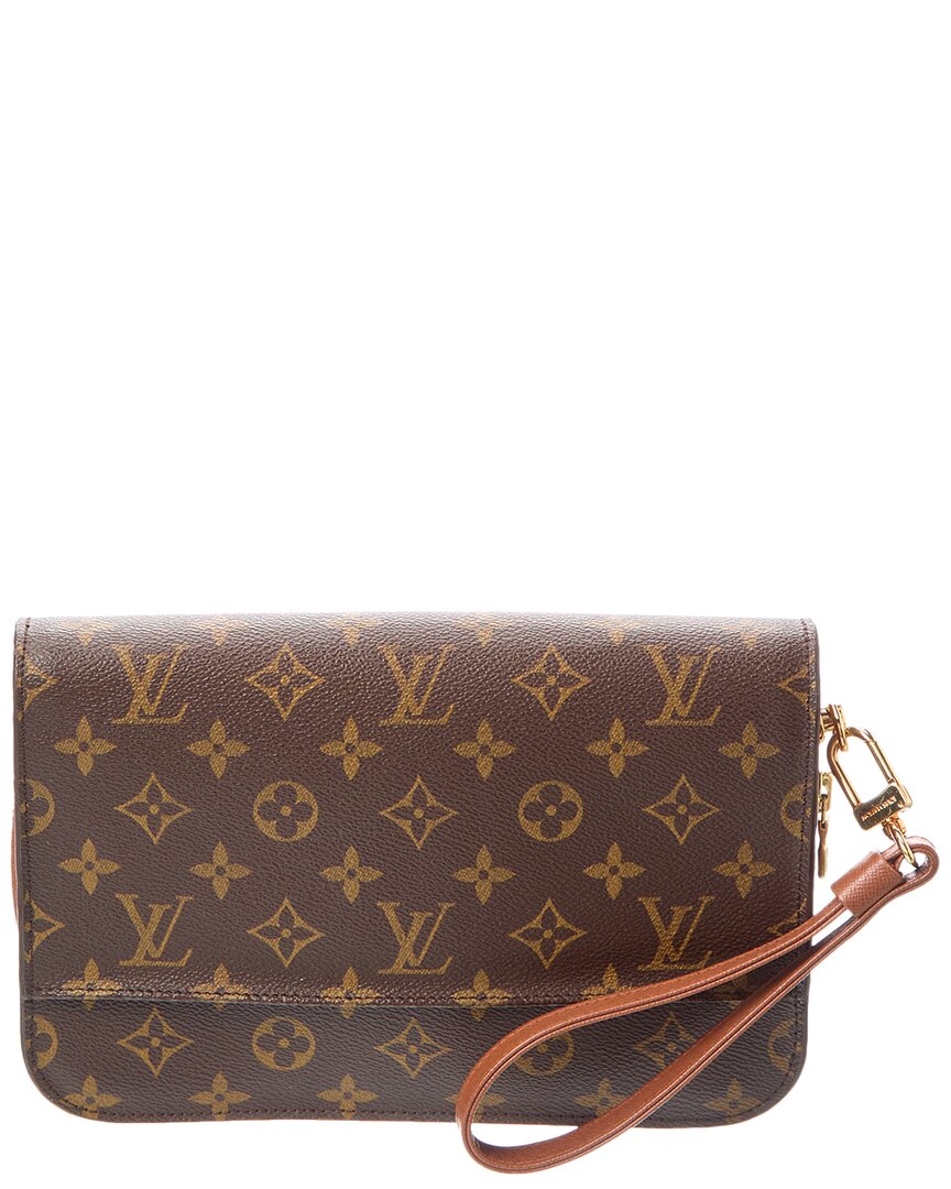Pre-owned Louis Vuitton Brown Monogram Canvas Clutch (authentic Pre-loved)