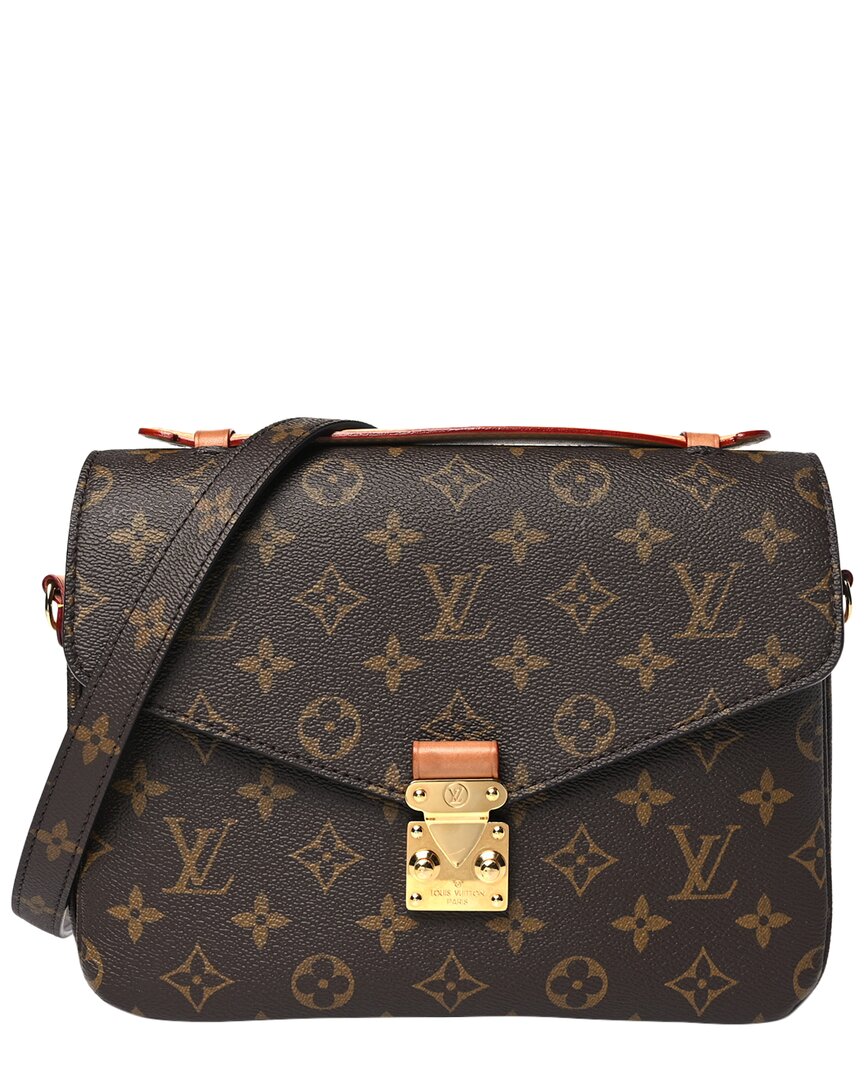 Pre-owned Louis Vuitton Brown Monogram Coated Canvas Pochette Metis (authentic Pre- Loved)