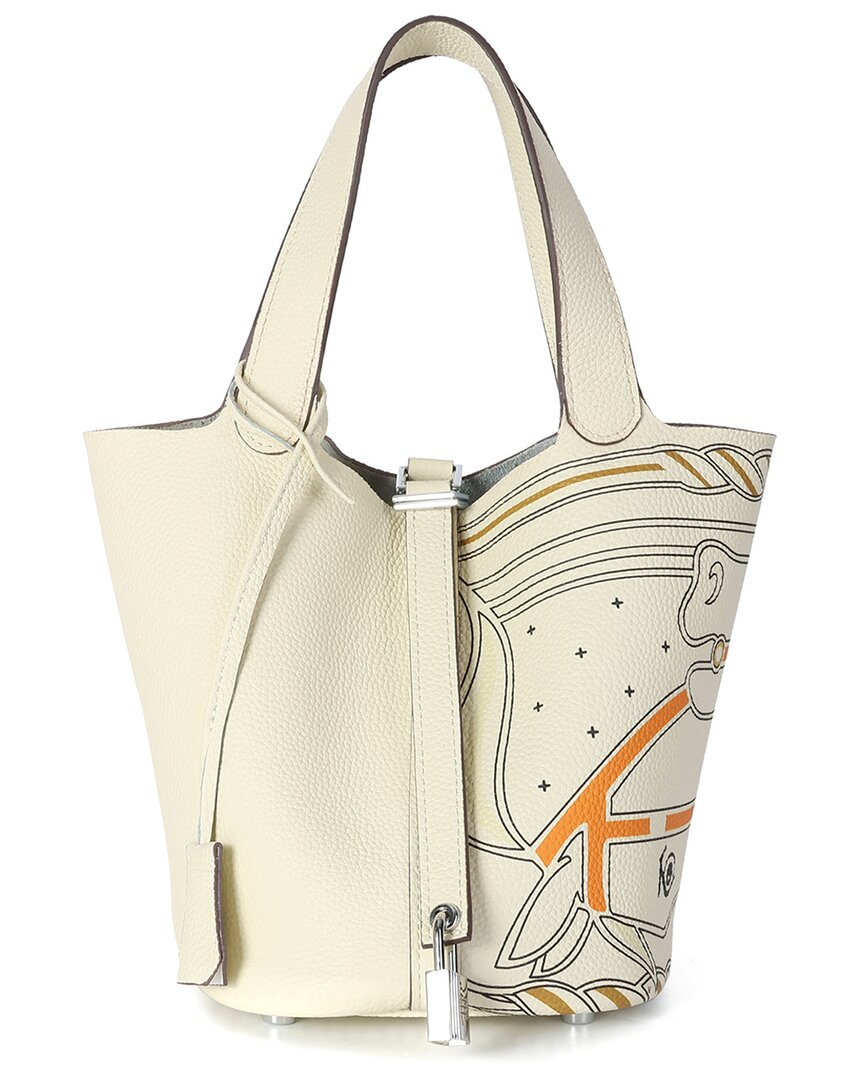 TIFFANY & FRED PARIS TIFFANY & FRED PARIS TOP-HANDLE PAINTED LEATHER TOTE