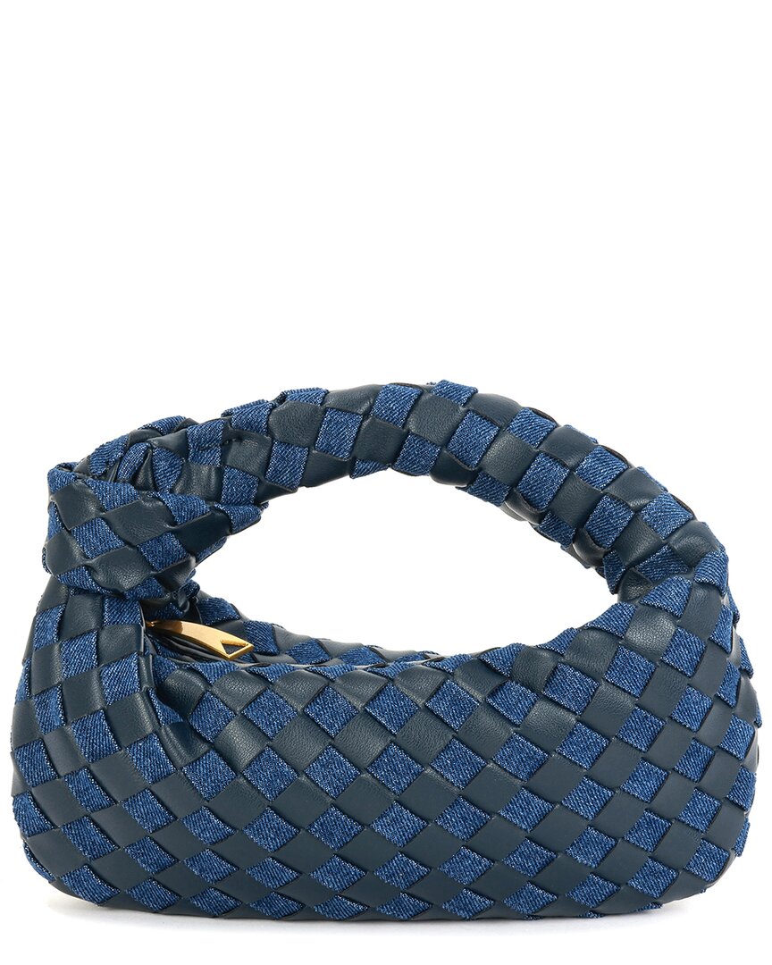 TIFFANY & FRED PARIS TIFFANY & FRED PARIS WOVEN LEATHER & DENIM POUCH