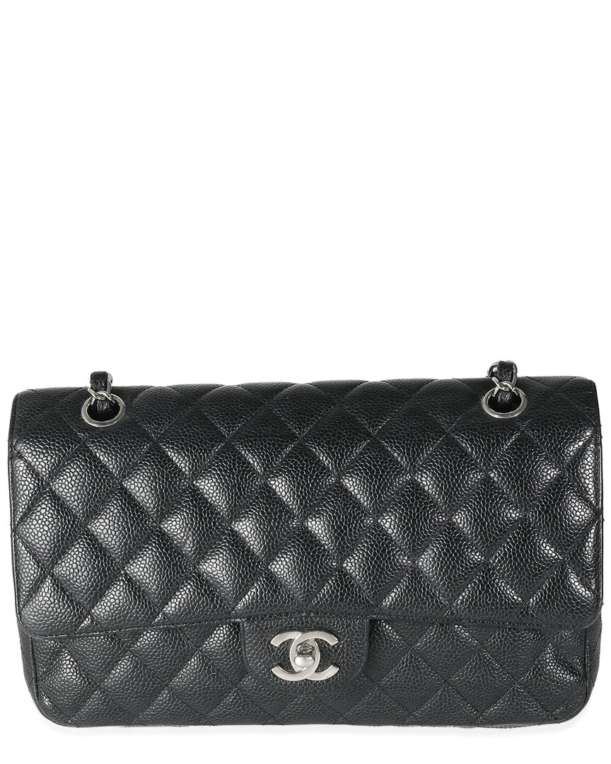 Pre-owned Chanel Black Quilted Leather Medium Classic Double Flap Handbag (authentic  Pre-loved)