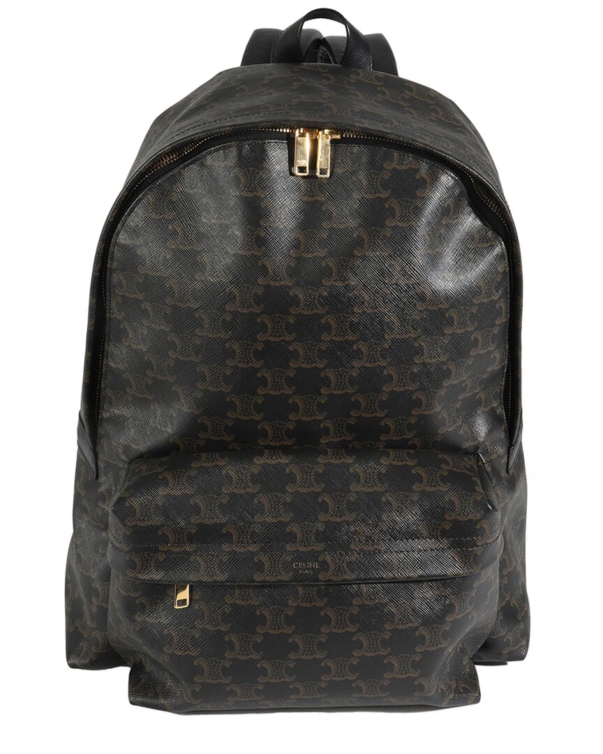 Celine Brown Canvas Medium Triomphe Backpack (authentic Pre-loved)