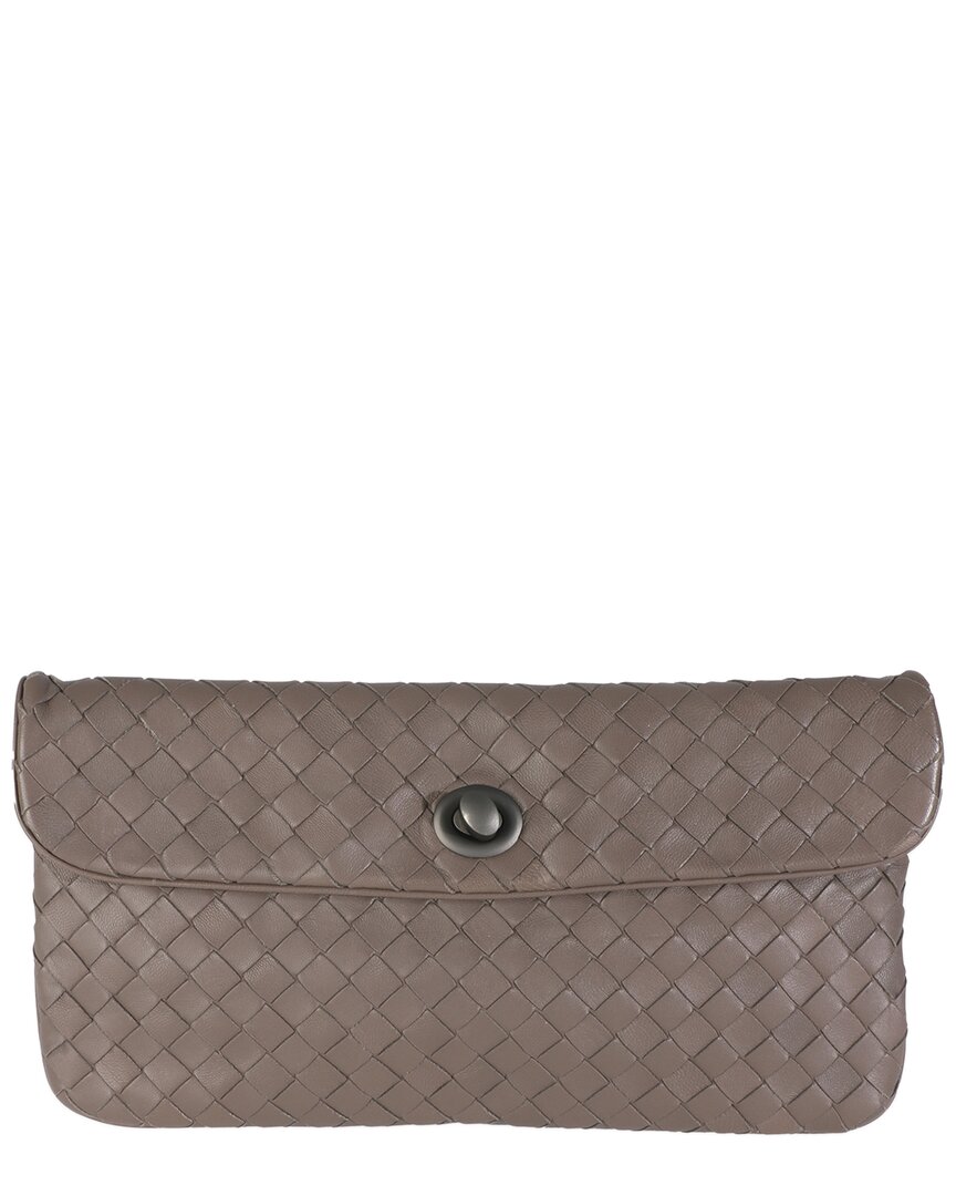 Bottega Veneta Beige Leather Mini Turnlock Crossbody Bag (authentic Pre-loved)