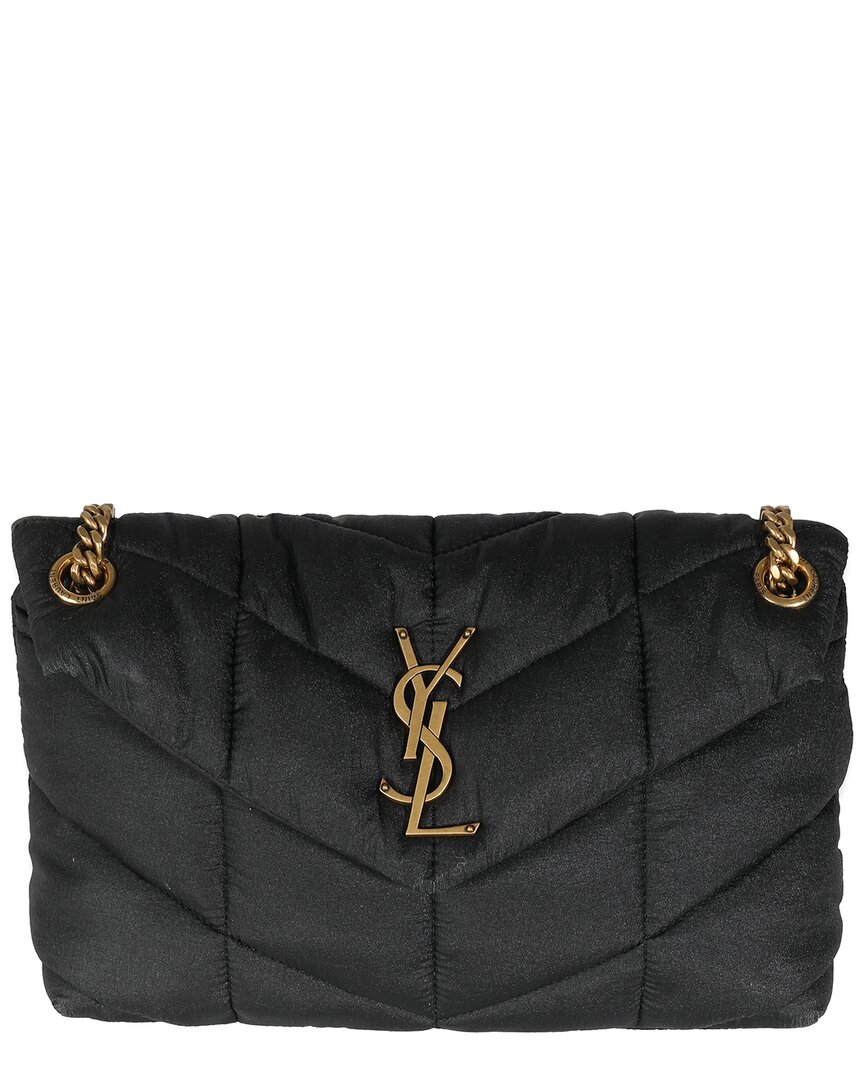 Saint Laurent Black Nylon Small Lou Puffer Chain Bag (authentic Pre-loved)