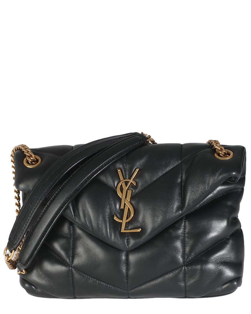 Saint Laurent Black Leather Small Loulou Puffer (authentic Pre-loved)