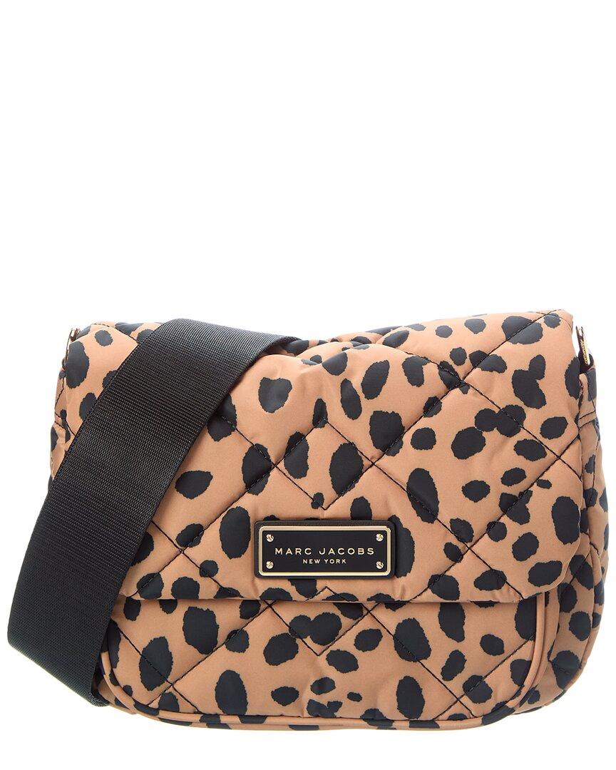 Marc Jacobs Cheetah Quilted Messenger In Black