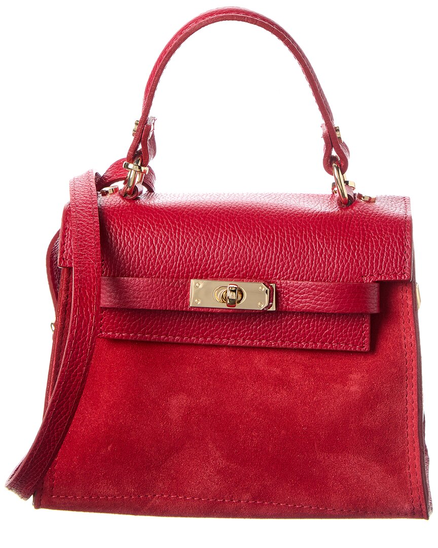 Isabella Rossetti Scarlett Suede Satchel In Red