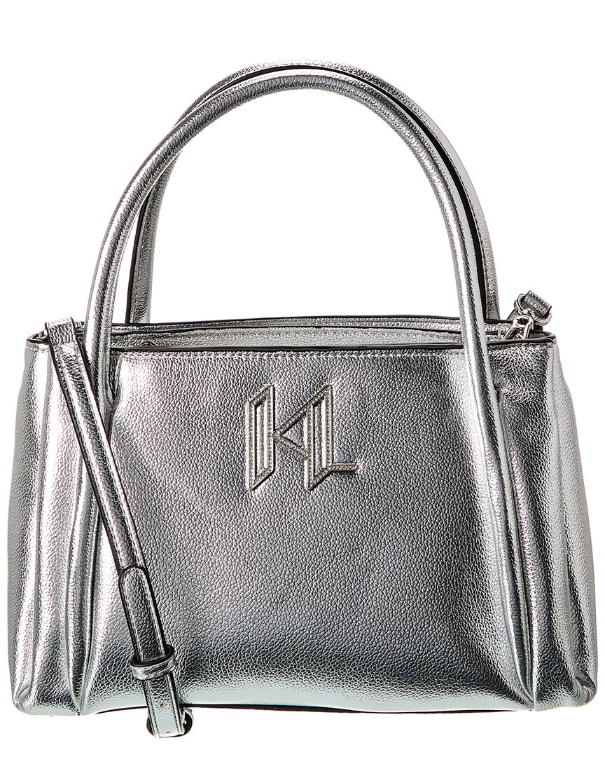 Karl Lagerfeld Nouvelle Satchel In Silver
