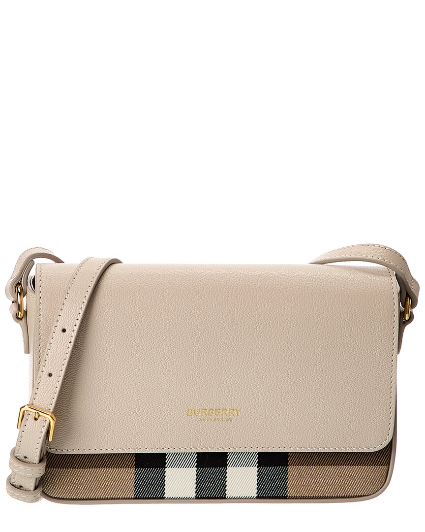 Burberry Check Leather Shoulder Bag