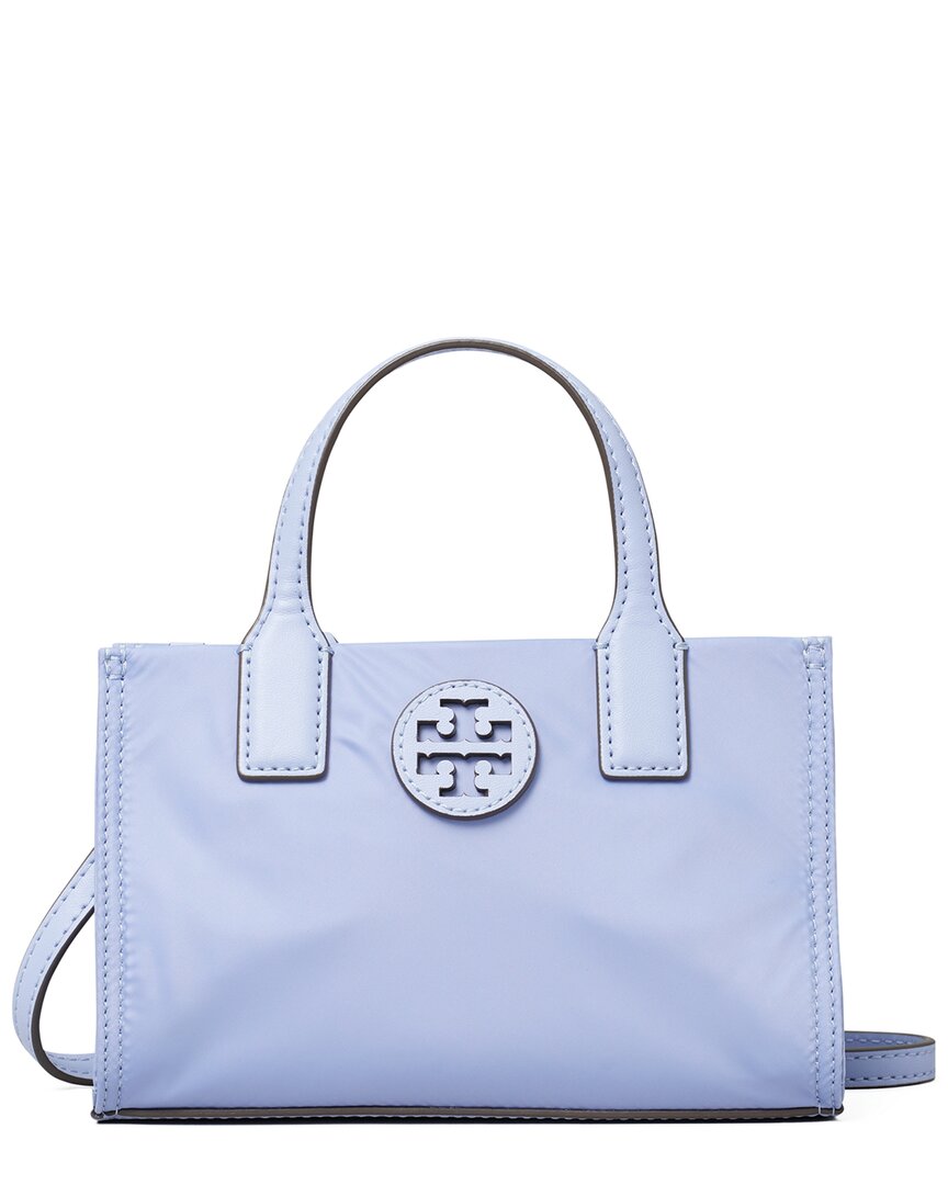Tory Burch Ella Nylon Shine Mini Tote In Purple