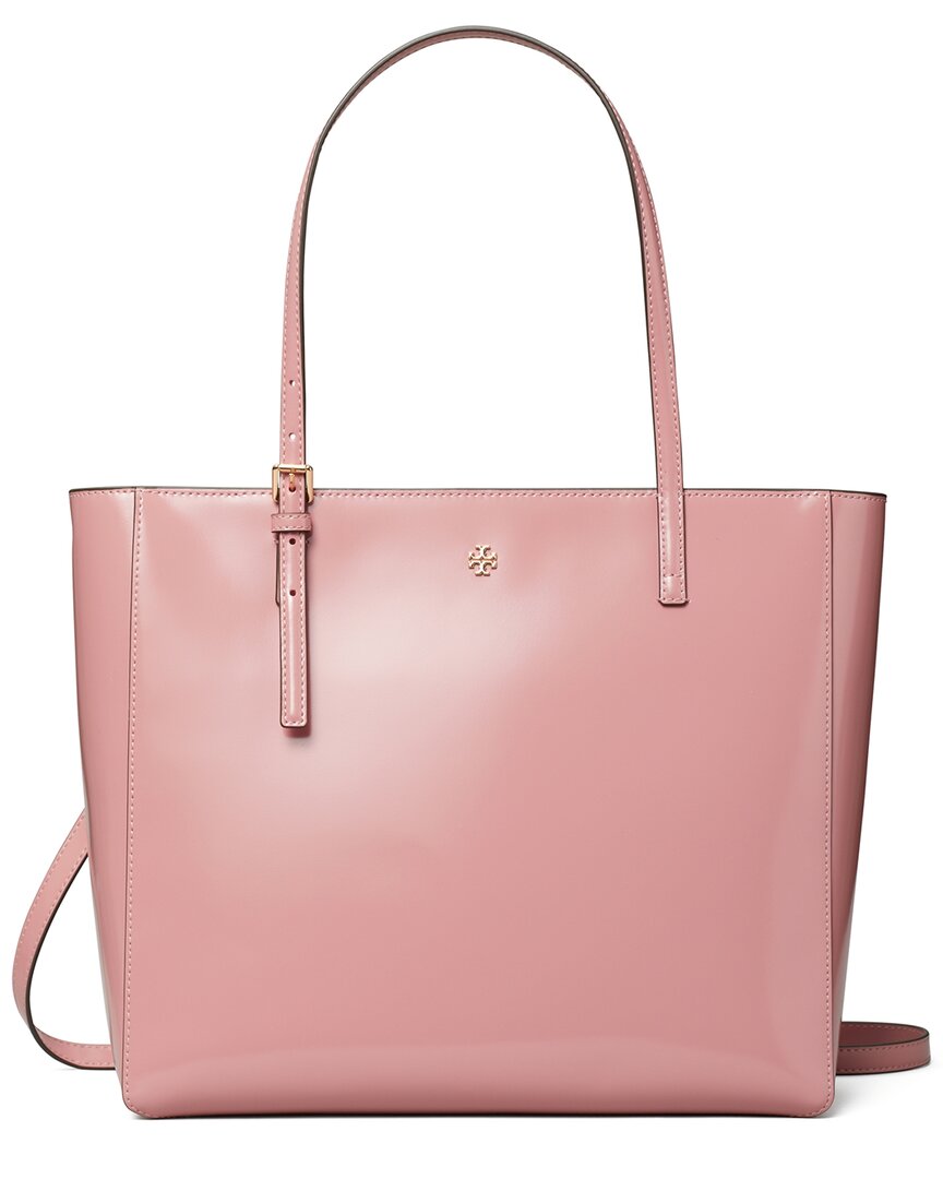 Tory Burch Emerson Patent Leather Tote In Pink