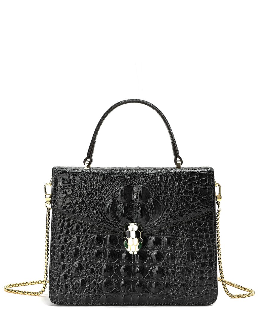 Tiffany & Fred Paris Embossed Leather Messenger Bag