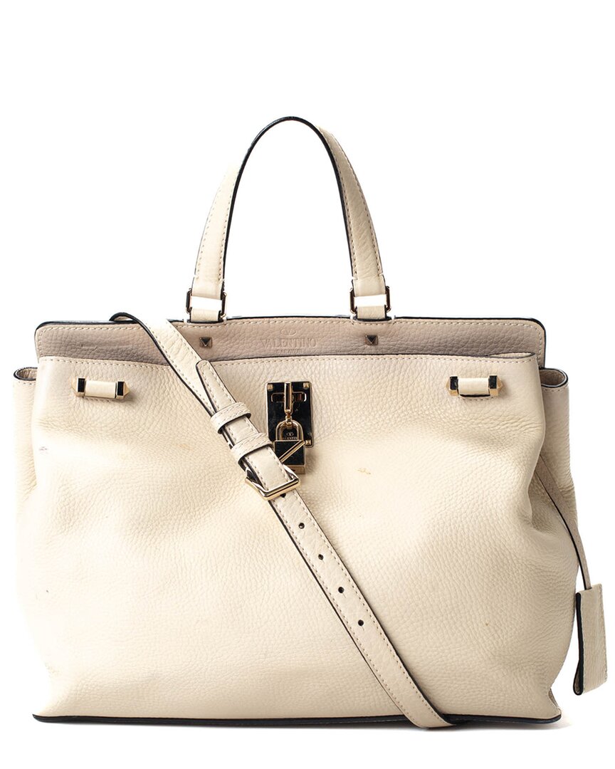 Valentino Garavani Valentino White Leather Joylock Crossbody Tote (authentic Pre-loved)