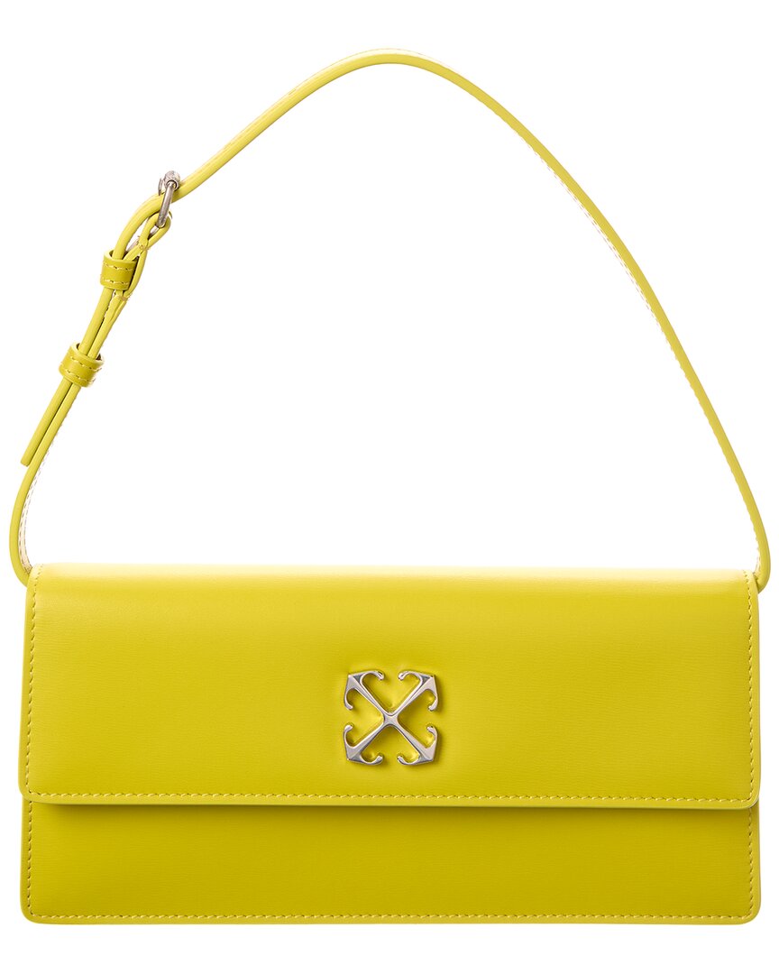 Off-white ™ Jitney 1.0 Leather Shoulder Bag In Green