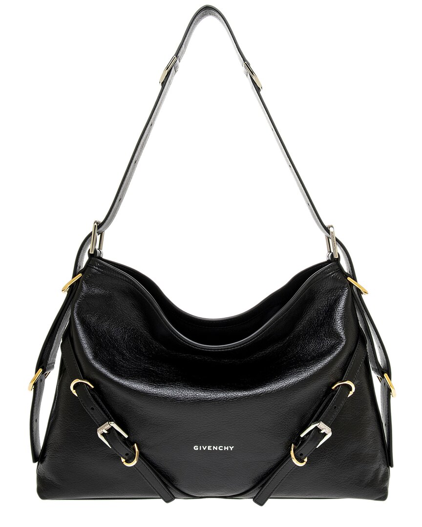 Givenchy Medium Leather Voyou Top-handle Bag In Black