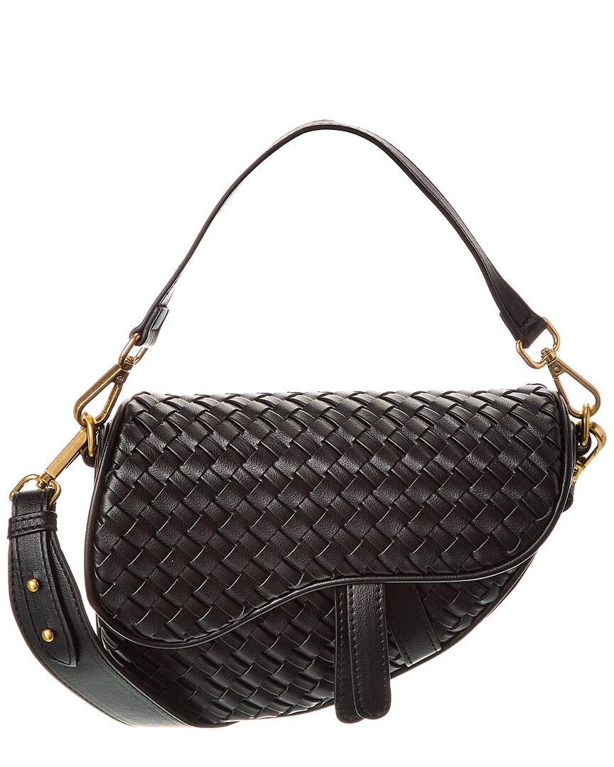 Tiffany & Fred Paris Woven Leather Saddle Bag