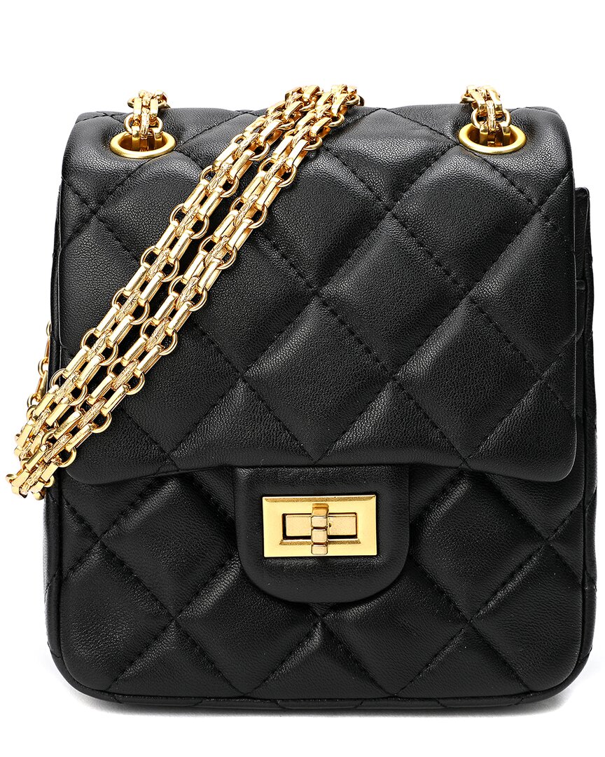 Tiffany & Fred Paris Quilted Sheepskin Leather Crossbody