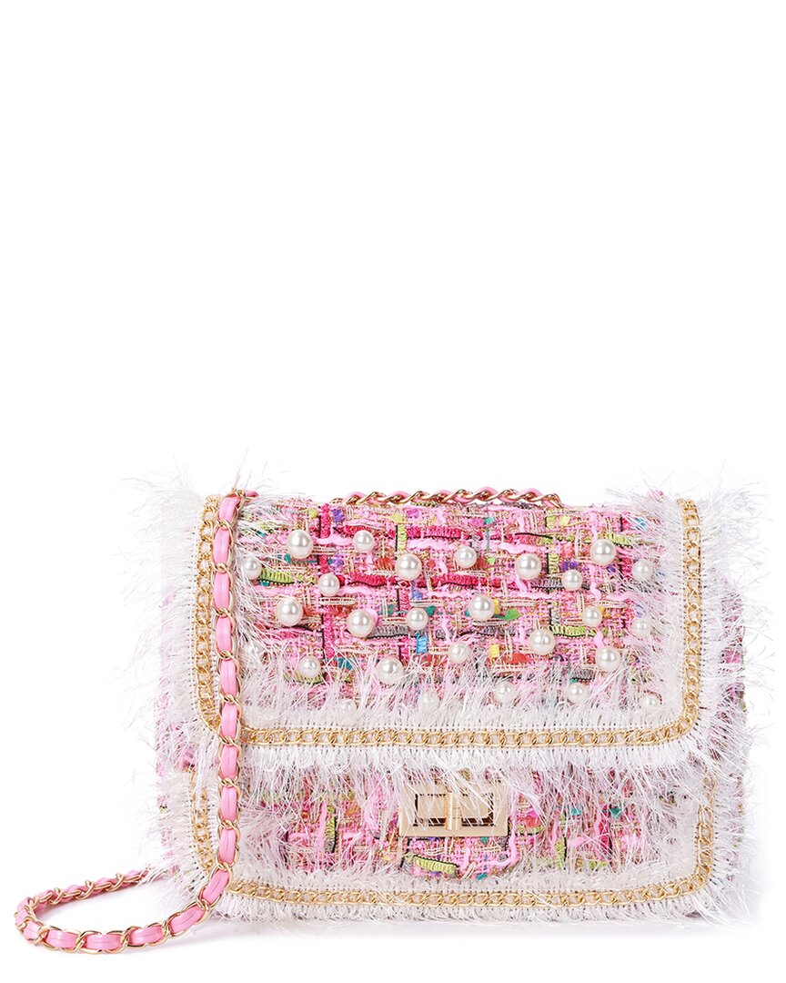 Tiffany & Fred Paris Quilted Tweed & Pearls Messenger Bag