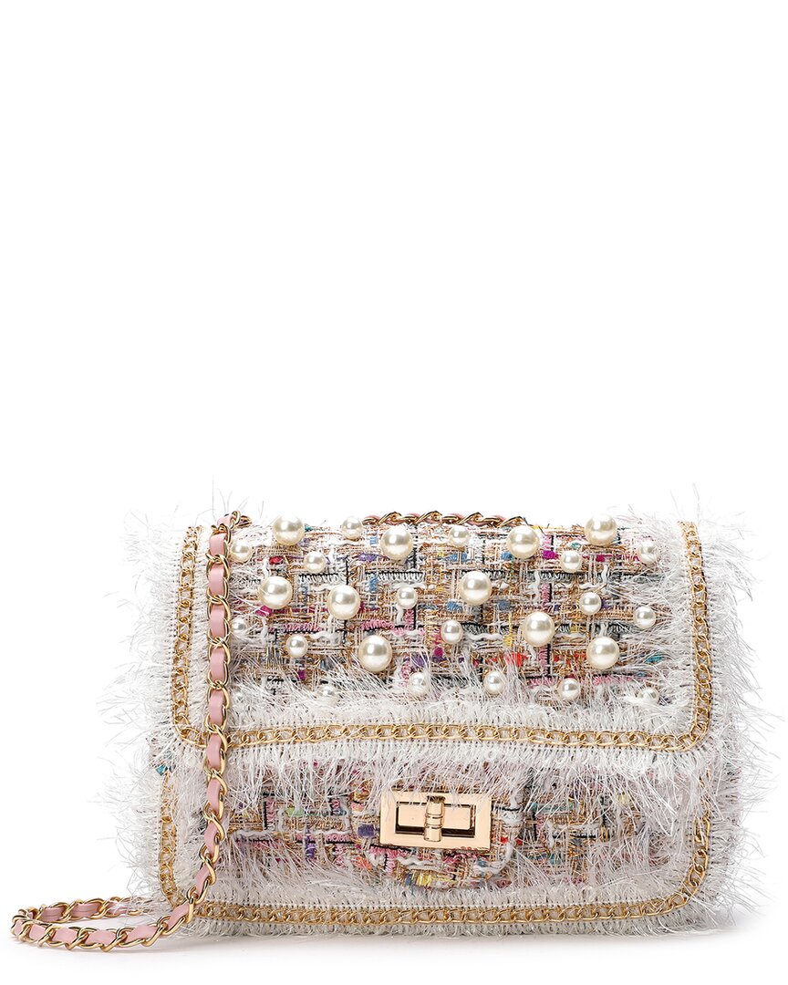 Tiffany & Fred Paris Quilted Leather Tweed & Pearls Messenger Shoulder Bag