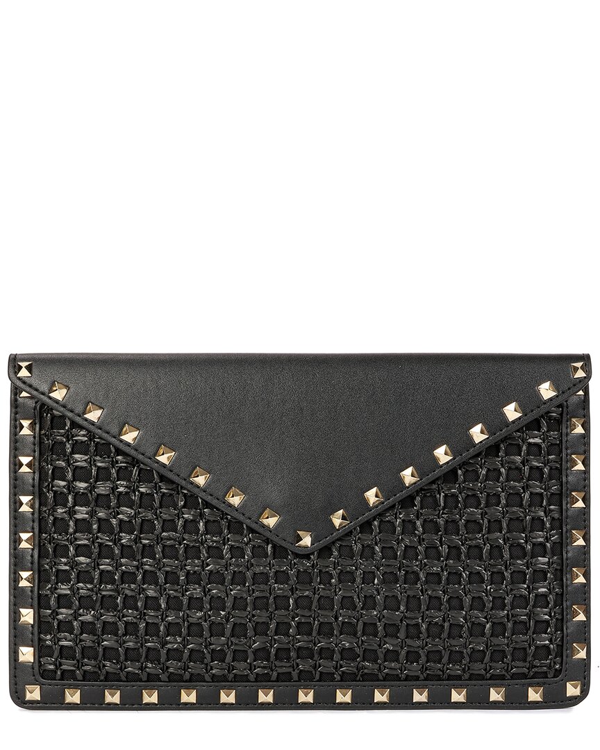 Tiffany & Fred Paris Raffia & Leather Clutch