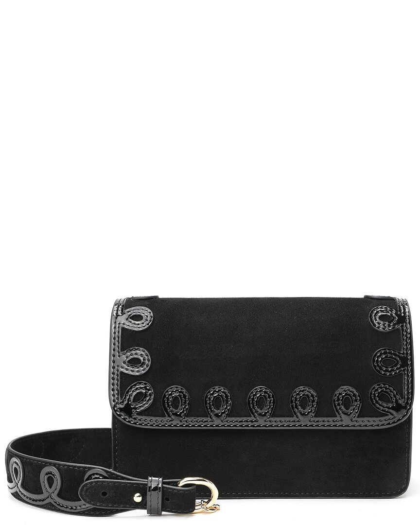 Tiffany & Fred Paris Fold-over Leather Lace-effect Crossbody