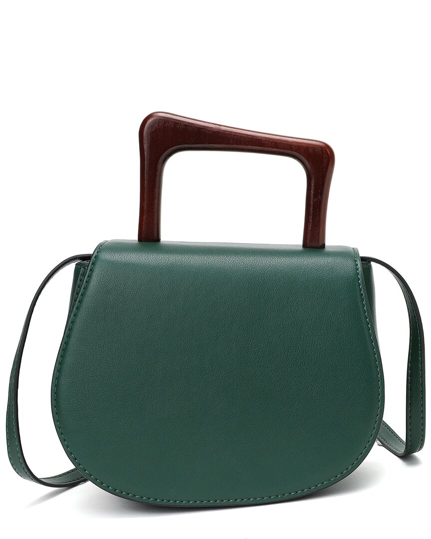 Tiffany & Fred Paris Leather Top Wooden Handle Satchel