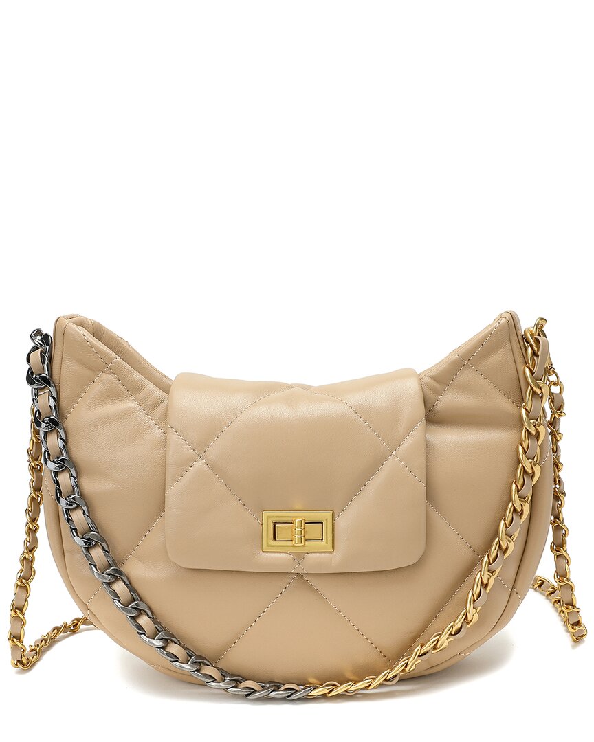 Tiffany & Fred Paris Quilted Sheepskin Leather Shoulder Bag