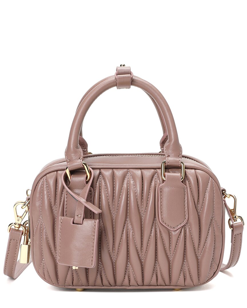 Tiffany & Fred Paris Pleated Leather Satchel