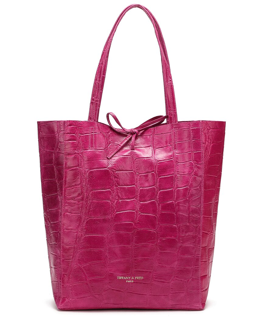 Tiffany & Fred Paris Croc-embossed Leather Tote